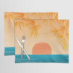 Orange Tropical Sunset Landscape 2 Placemat Gallery Image 1
