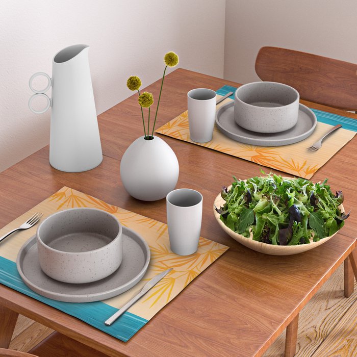 Orange Tropical Sunset Landscape 2 Placemat Gallery Image 2