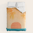 Orange Tropical Sunset Landscape 2 Comforter Gallery Image 6