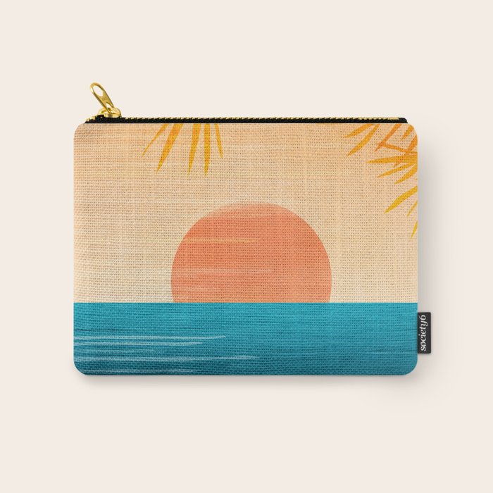 Orange Tropical Sunset Landscape 2 Carry All Pouch Gallery Image 1