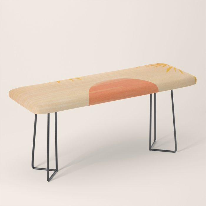 Orange Tropical Sunset Landscape 2 Bench Gallery Image 1