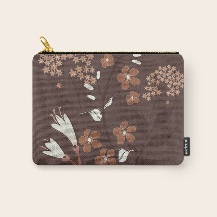 Floral Mocha 2 Carry All Pouch Gallery Image 1