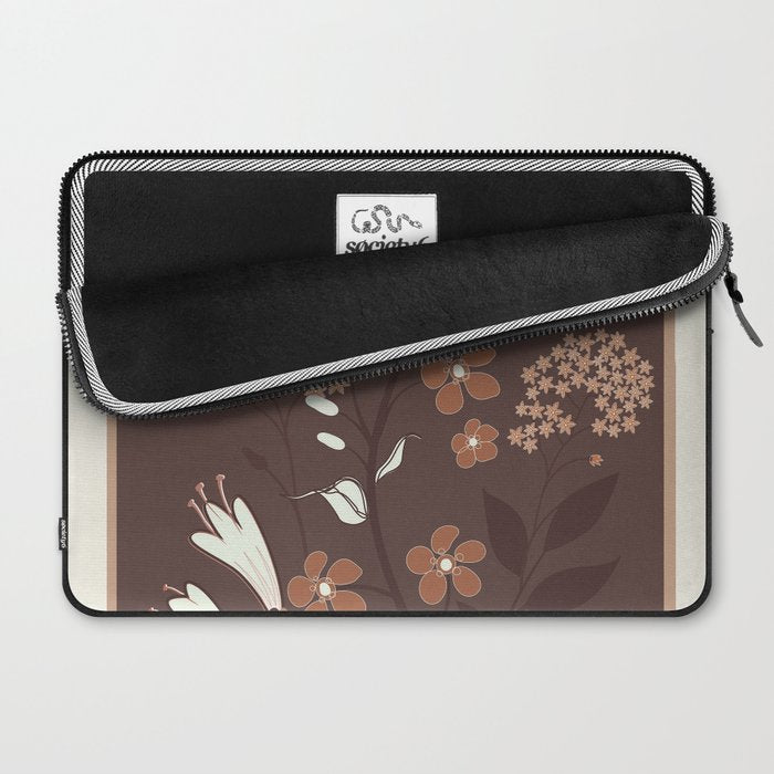 Floral Mocha 2 Laptop Sleeve Gallery Image 2