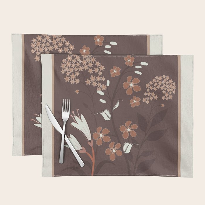 Floral Mocha 2 Placemat Gallery Image 1