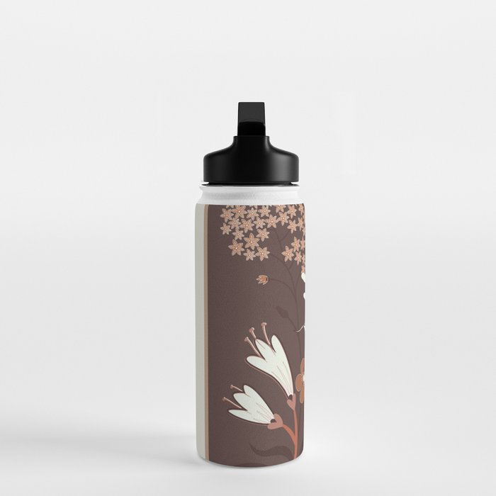 Floral Mocha 2 Water Bottle Gallery Image 3