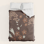 Floral Mocha 2 Duvet Cover Gallery Image 6