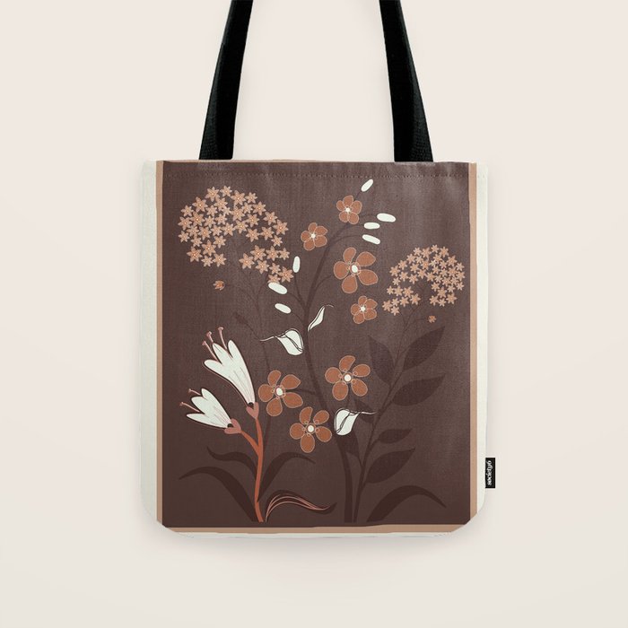 Floral Mocha 2 Tote Bag Gallery Image 1
