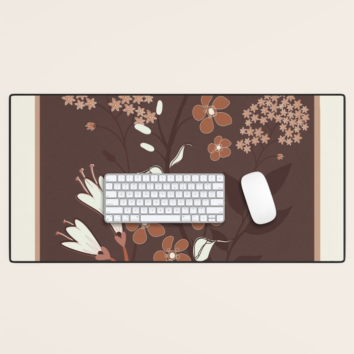 Floral Mocha 2 Desk Mat Gallery Image 1