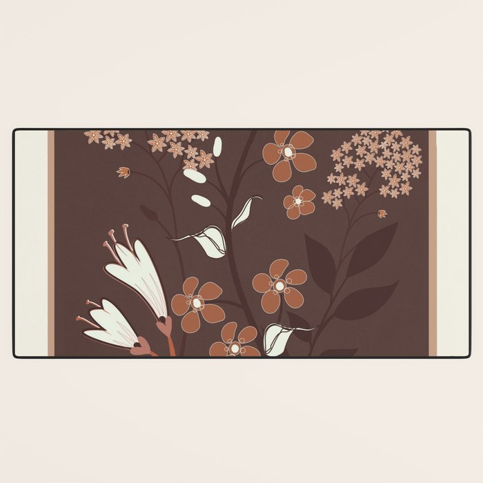 Floral Mocha 2 Desk Mat Gallery Image 3
