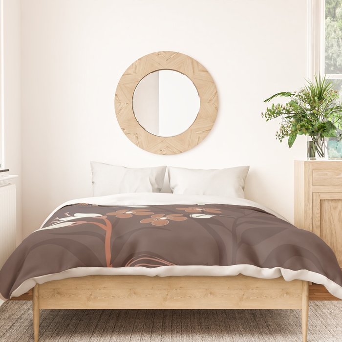Floral Mocha 2 Duvet Cover Gallery Image 3