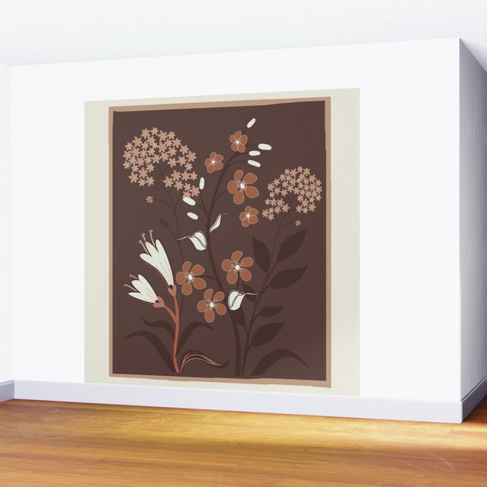 Floral Mocha 2 Wall Mural Gallery Image 2
