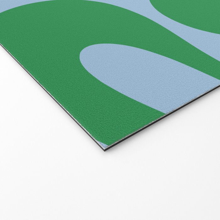 Soft Curves Retro Modern Abstract Pattern in Green and Light Blue Welcome Mat Gallery Image 2