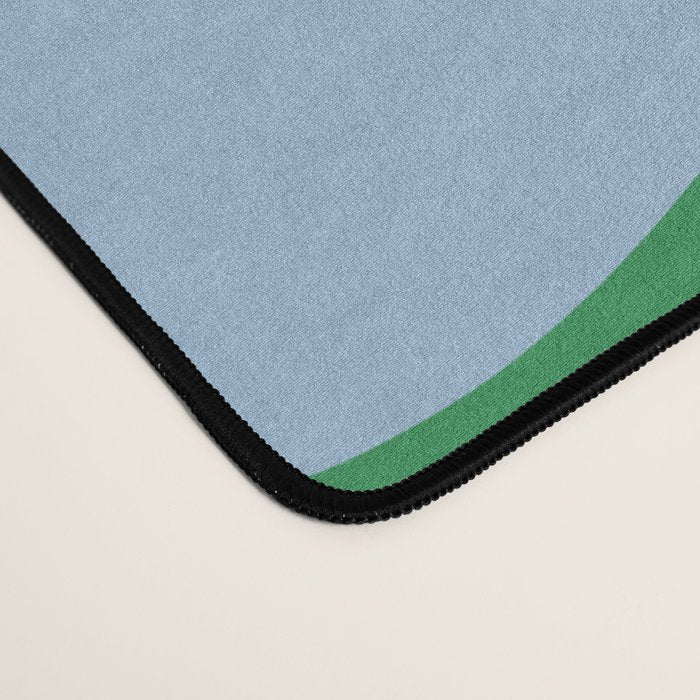 Soft Curves Retro Modern Abstract Pattern in Green and Light Blue Desk Mat Gallery Image 4