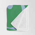 Soft Curves Retro Modern Abstract Pattern in Green and Light Blue Throw Blanket Gallery Image 3