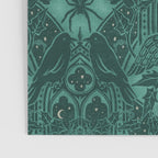 Gothic Halloween Damask - terrifying teal Poster Gallery Image 3