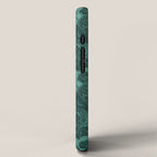 Gothic Halloween Damask - terrifying teal iPhone Case Gallery Image 2