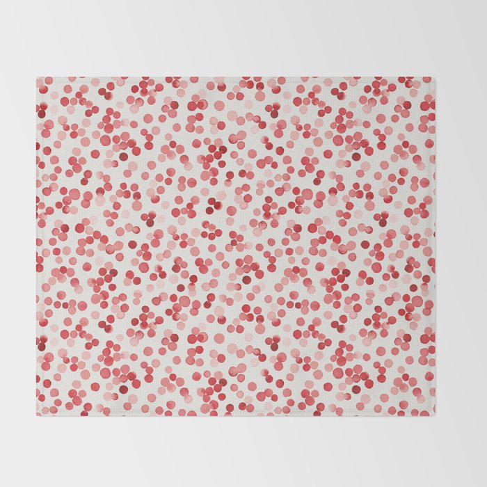 Holiday Confetti Christmas Dots Red Throw Blanket Gallery Image 2