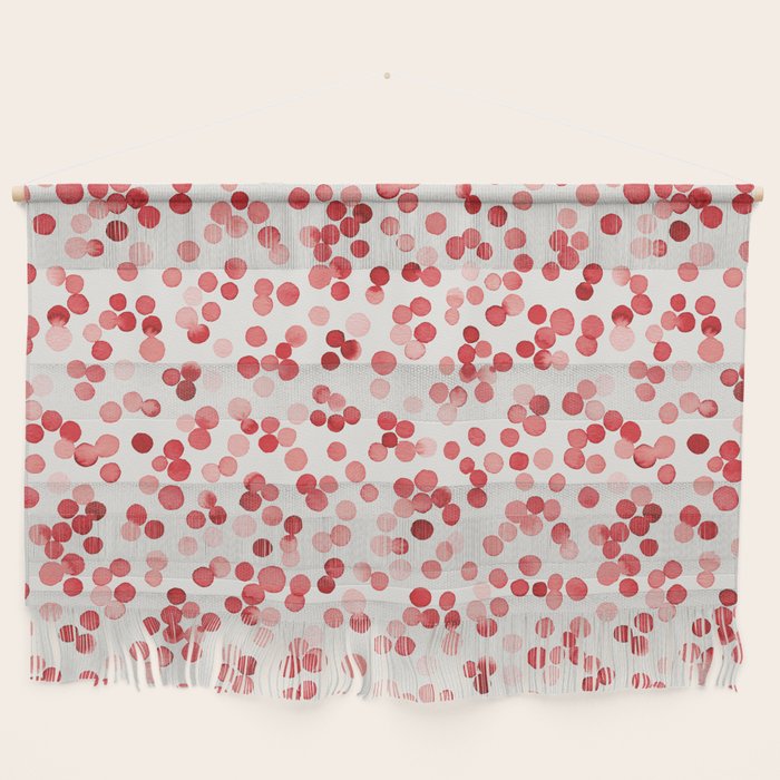 Holiday Confetti Christmas Dots Red Wall Hanging Gallery Image 1