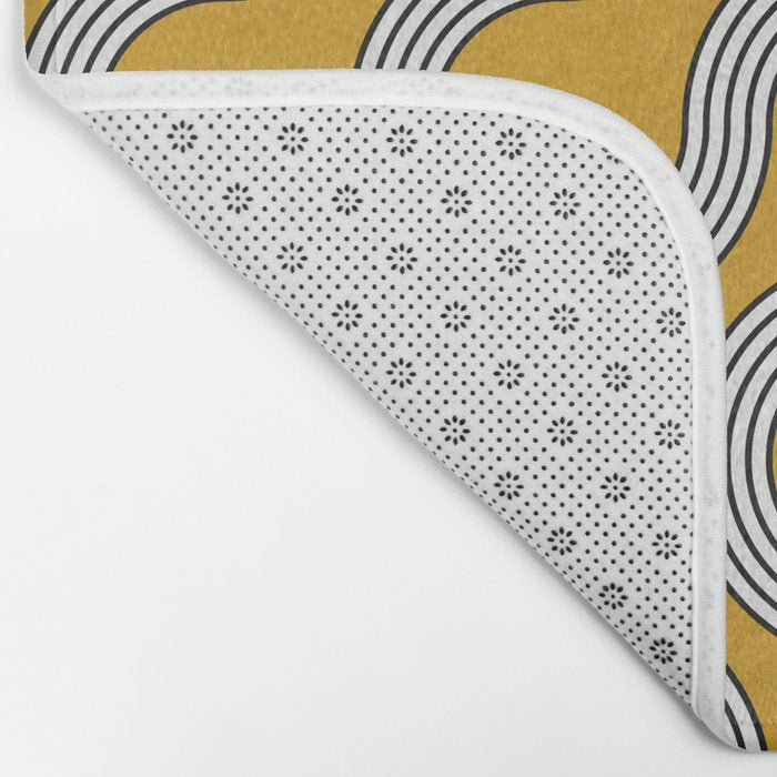 My Favorite Geometric Patterns No.31 - Mustard Yellow Bath Mat Gallery Image 2