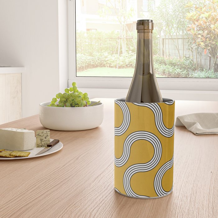 My Favorite Geometric Patterns No.31 - Mustard Yellow Wine Chiller Gallery Image 4