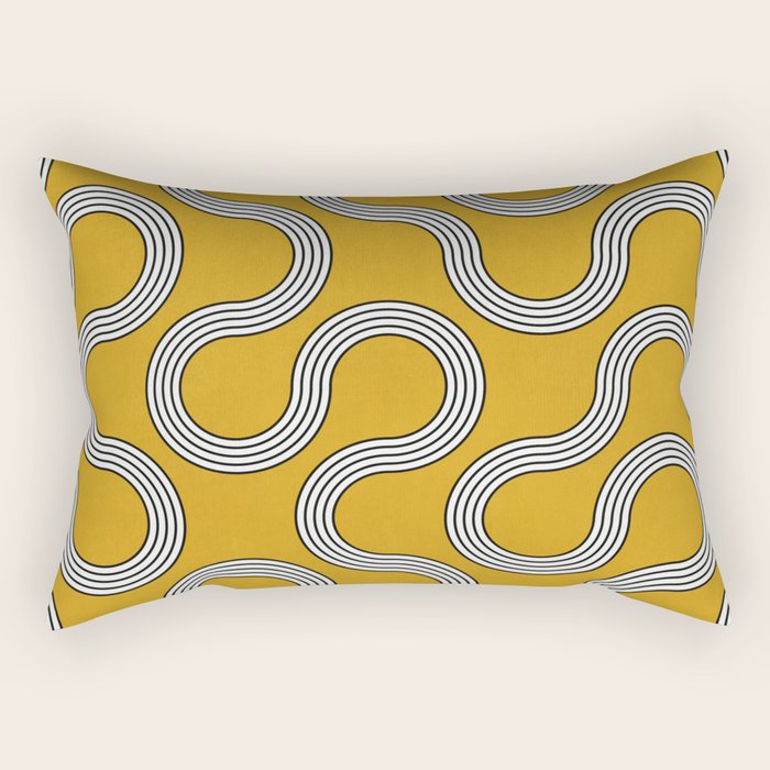 My Favorite Geometric Patterns No.31 - Mustard Yellow Rectangular Pillow Gallery Image 2