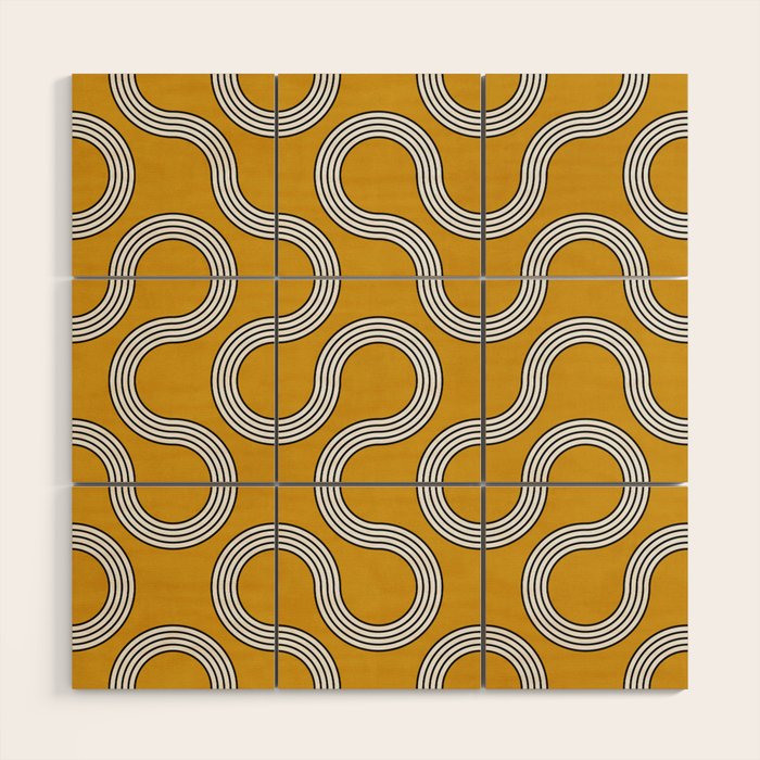 My Favorite Geometric Patterns No.31 - Mustard Yellow Wood Wall Art Gallery Image 1