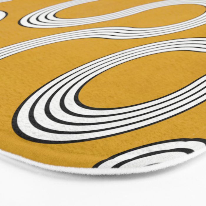 My Favorite Geometric Patterns No.31 - Mustard Yellow Bath Mat Gallery Image 3