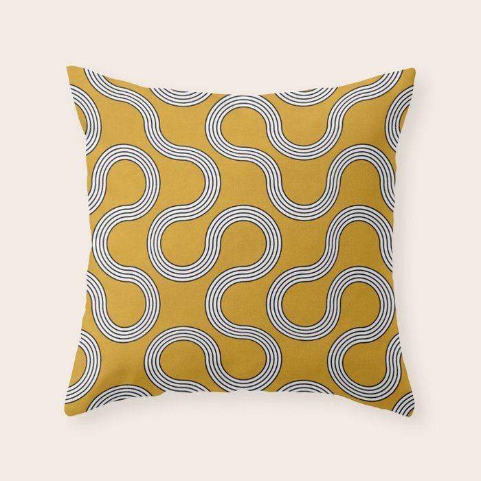 My Favorite Geometric Patterns No.31 - Mustard Yellow Throw Pillow Gallery Image 6