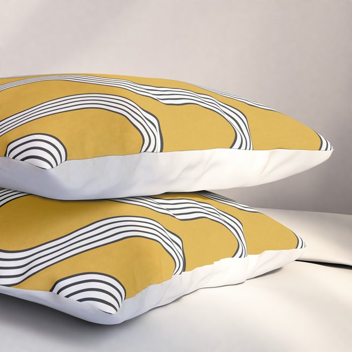 My Favorite Geometric Patterns No.31 - Mustard Yellow Pillow Sham Gallery Image 3