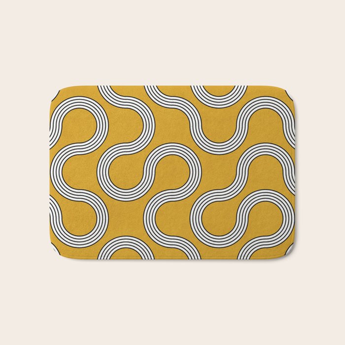 My Favorite Geometric Patterns No.31 - Mustard Yellow Bath Mat Gallery Image 1