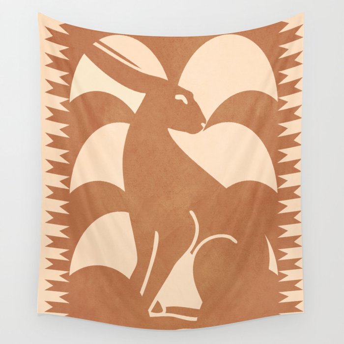 Minimalist Rabbit 5 Wall Tapestry Gallery Image 1