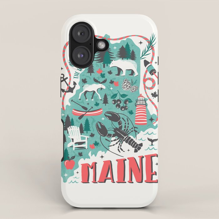 Maine Map iPhone Case Gallery Image 1