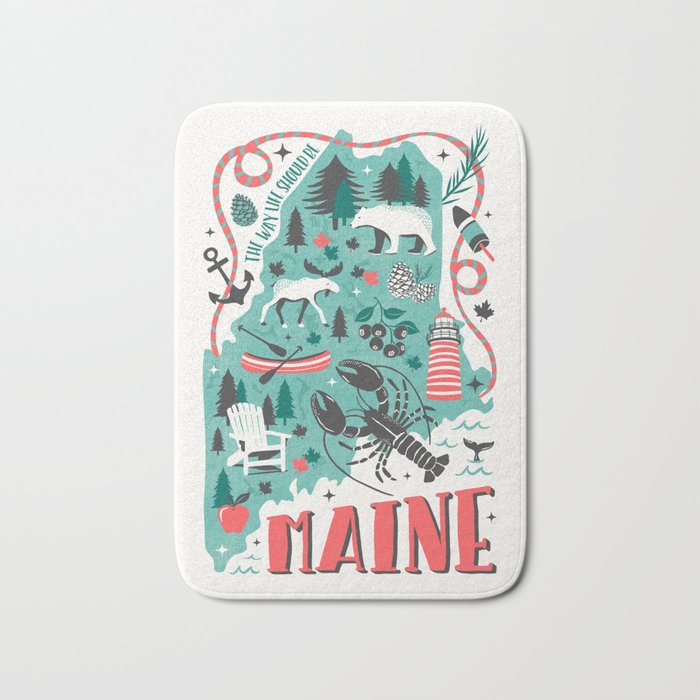 Maine Map Bath Mat Gallery Image 1