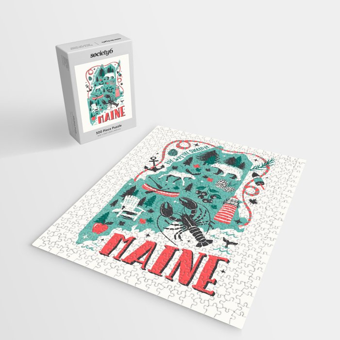 Maine Map Jigsaw Puzzle Gallery Image 2