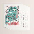 Maine Map Wrapping Paper Gallery Image 3