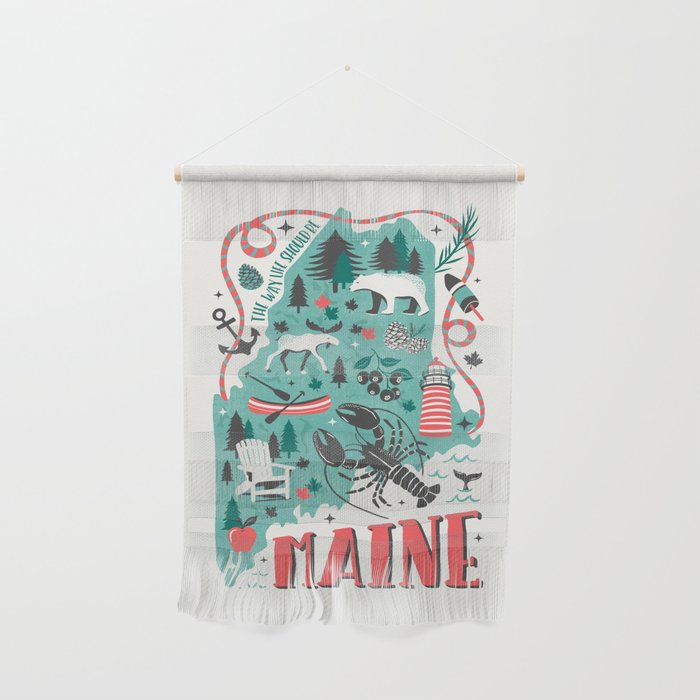Maine Map Wall Hanging Gallery Image 1