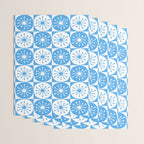 Atomic Dots Checkered Mid Century Modern Retro Blue and White Pattern Wrapping Paper Gallery Image 3