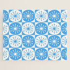 Atomic Dots Checkered Mid Century Modern Retro Blue and White Pattern Jigsaw Puzzle Gallery Image 1