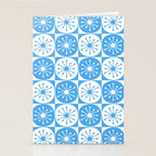 Atomic Dots Checkered Mid Century Modern Retro Blue and White Pattern Stationery Card Gallery Image 2