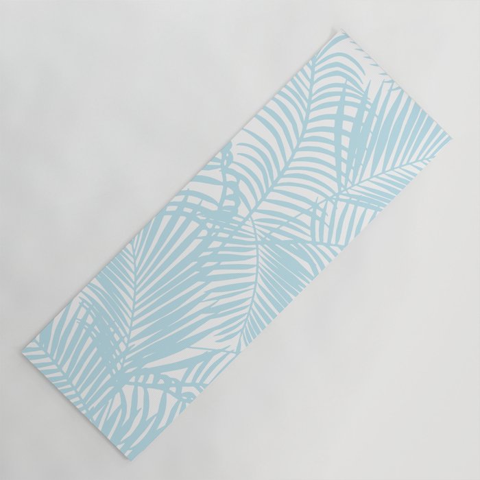 Pastel blue modern simple tropical palm tree Yoga Mat Gallery Image 1