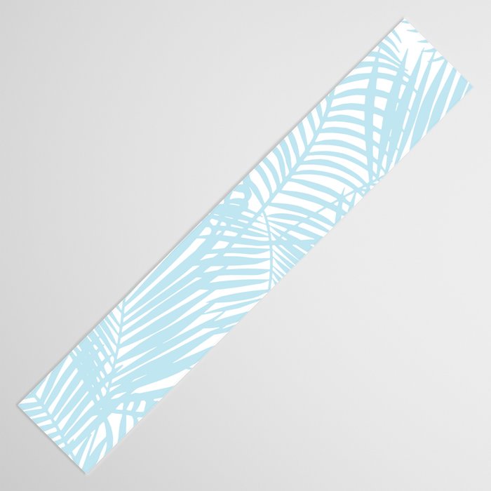 Pastel blue modern simple tropical palm tree Table Runner Gallery Image 3