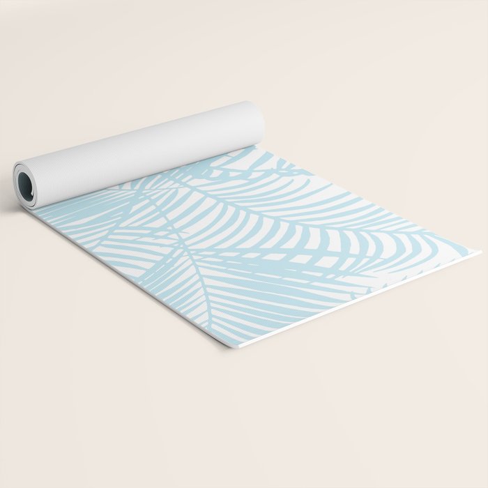 Pastel blue modern simple tropical palm tree Yoga Mat Gallery Image 2