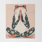Yoga Frog Throw Blanket Gallery Image 2
