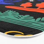 Colorful nature landscape doodle pattern Bath Mat Gallery Image 3
