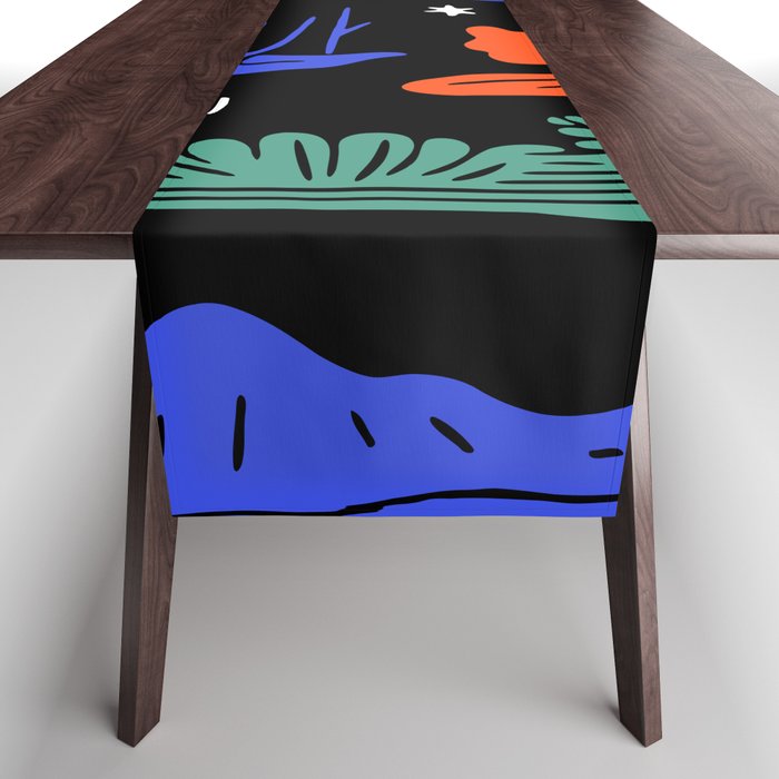 Colorful nature landscape doodle pattern Table Runner Gallery Image 1