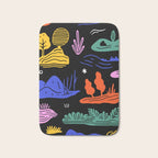 Colorful nature landscape doodle pattern Bath Mat Gallery Image 1