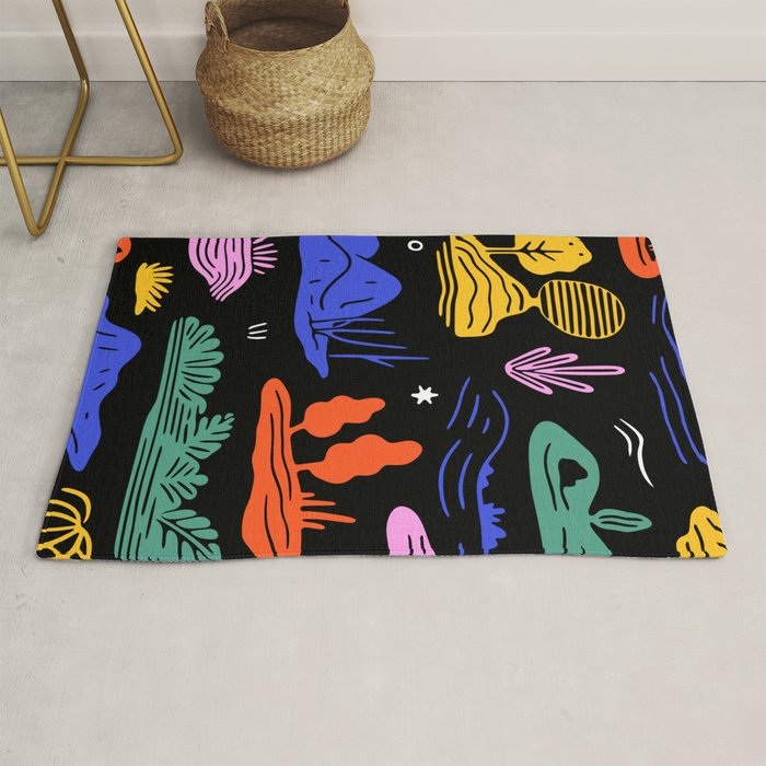 Colorful nature landscape doodle pattern Rug Gallery Image 1