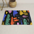 Colorful nature landscape doodle pattern Rug Gallery Image 1