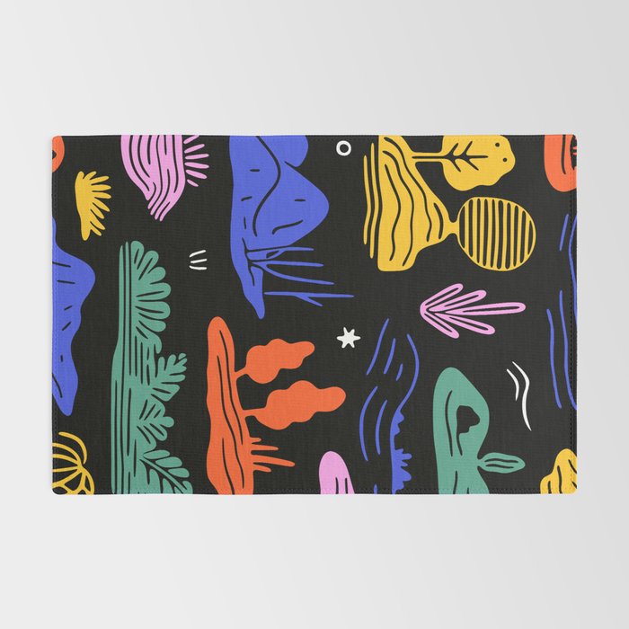 Colorful nature landscape doodle pattern Rug Gallery Image 2