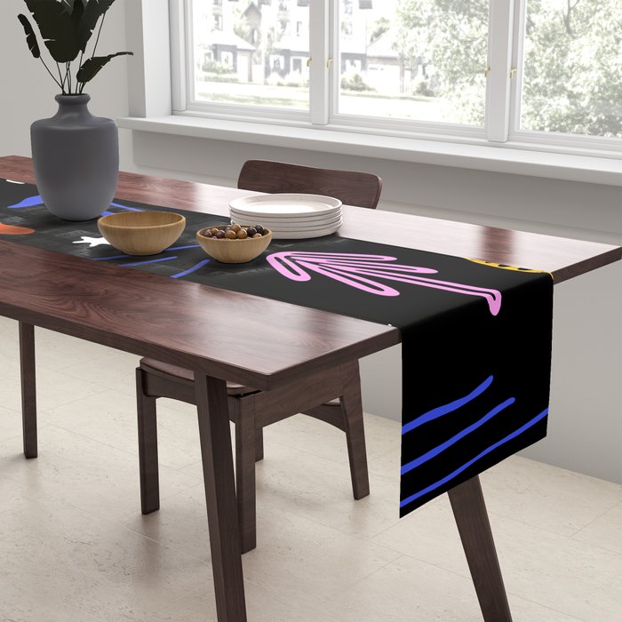 Colorful nature landscape doodle pattern Table Runner Gallery Image 2
